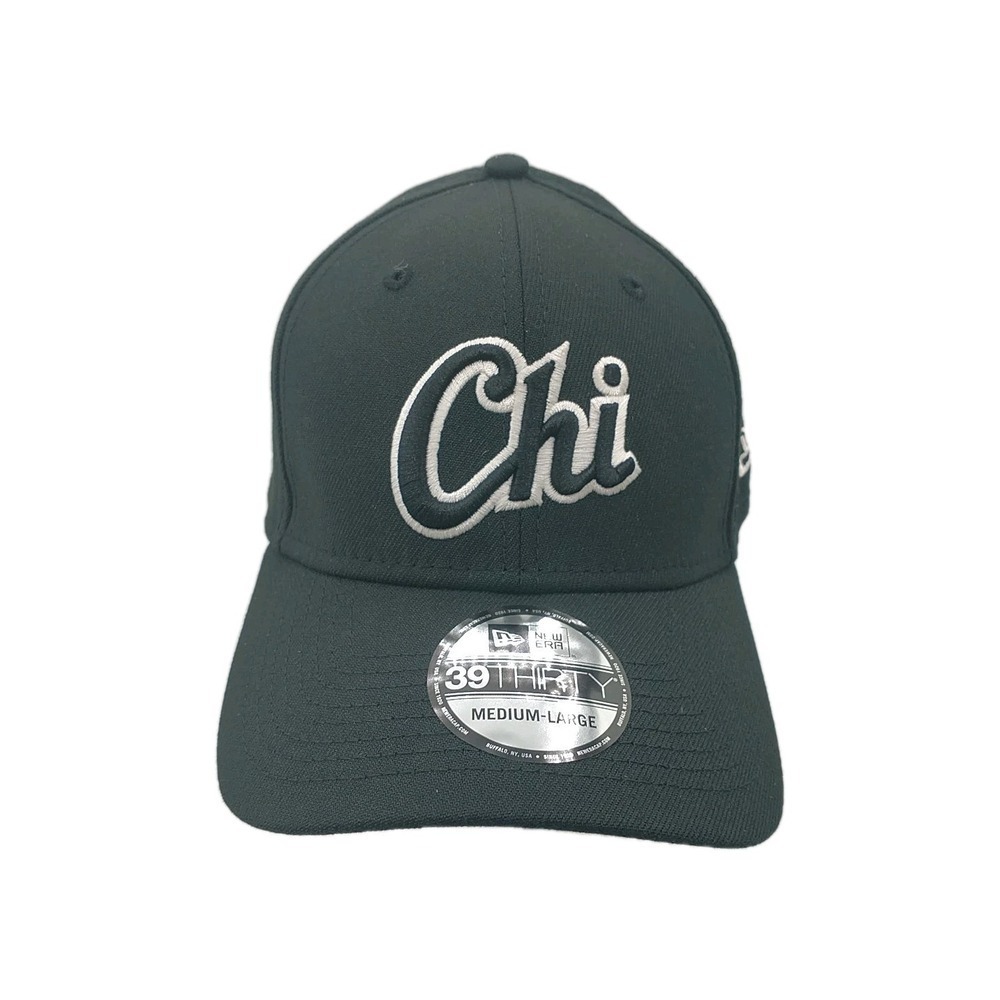 New Era 39THIRTY Chicago White Sox Chi Ligature Hat Black Mens Size M/L 60113520